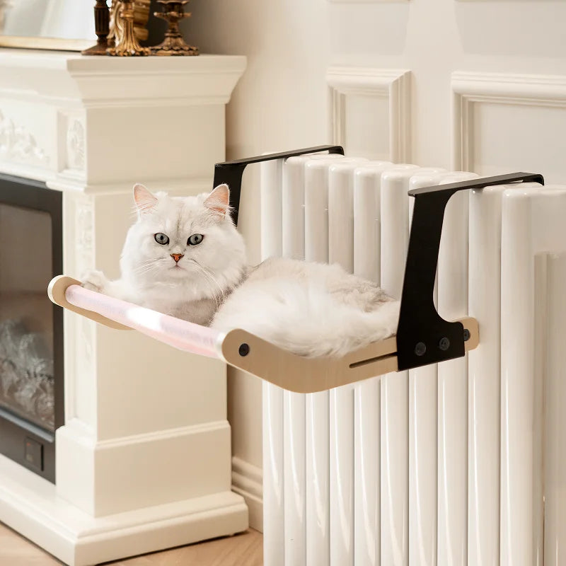 Hanging Pet Cat Bed Window Hammock Sofa House Furniture Kitten Indoor Washable Removable Seat Wooden Sleeping Bed Perch Shelves