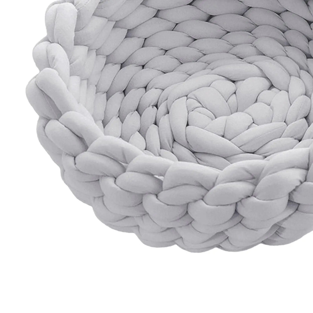 Handwoven Cat Nest Bed Non Slip Durable Round Shape Portable All Seasons Kitten Calming Bed Soft for Pet Supplies Small Dog