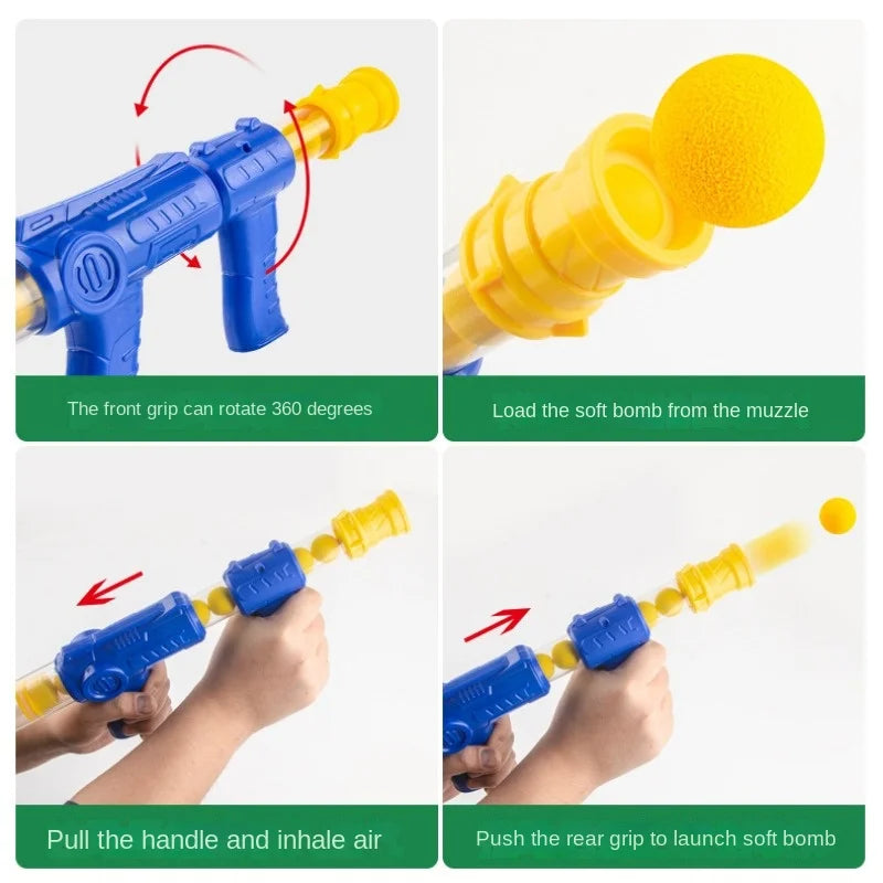 pet Toys Launch Training Interactive Shooter Gun Teaser Plush Ball Pet Creative Games Stretch Mini Pompoms Kittens Supplies