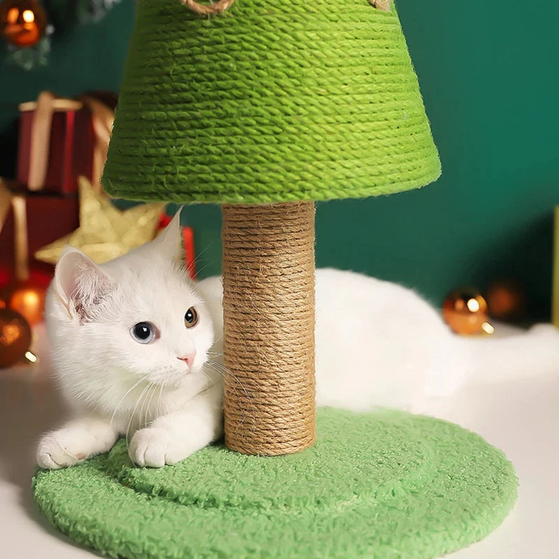 Christmas tree cat climbing rack, sisal cat scratching post, claw grinding, pet furniture, Christmas decoration, cat scratching
