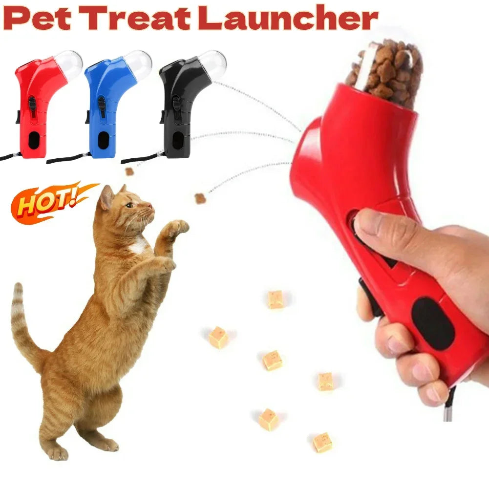 Dog Food Training Equipment Portable Interactive Treat Dispenser Launcher Gun Interactive Puppy Snack Dispenser Pet Supplies