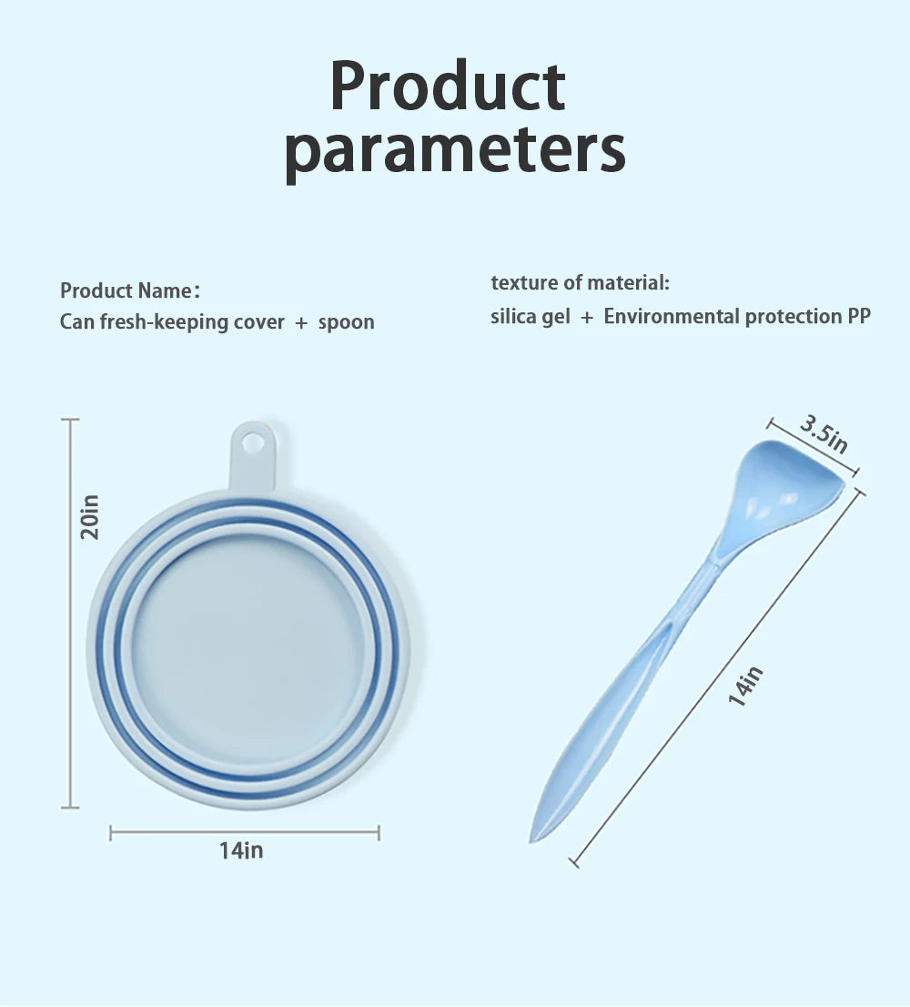 Cute Cat Paw Can Storage Cover Reusable Pet Food Cover Can Lid 2-in-1 Fresh-keeping Food Cover Spoon Tin Cans Food Accessories