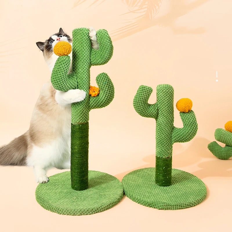 Cactus Cat Scratching Posts Sisal Rope Cat Scratcher Cactus for Young and Adult Cats Interactive Toy Play for Grinding Claws