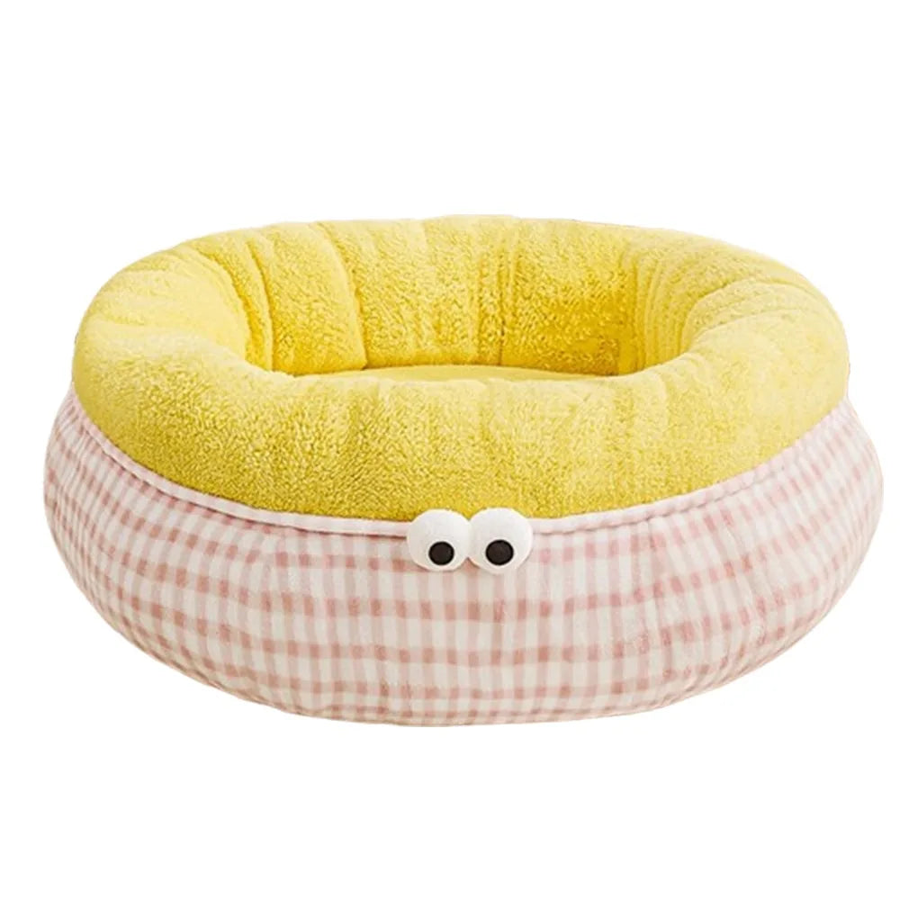 Cute Cartoon Pet Dog Bed Soft Warm Cat Sleeping Mattres Semi-surrounded Thickened Pet Nest Kennel For Dogs Puppy Kitten