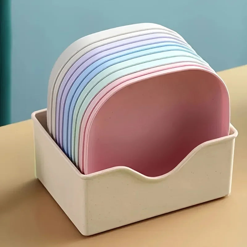 10pcs Non-Slip Plastic Cat Bowls Set Shallow Pet Food & Water Dishes Suitable for Kittens Short Leg Cat Ferrets Stray Cats