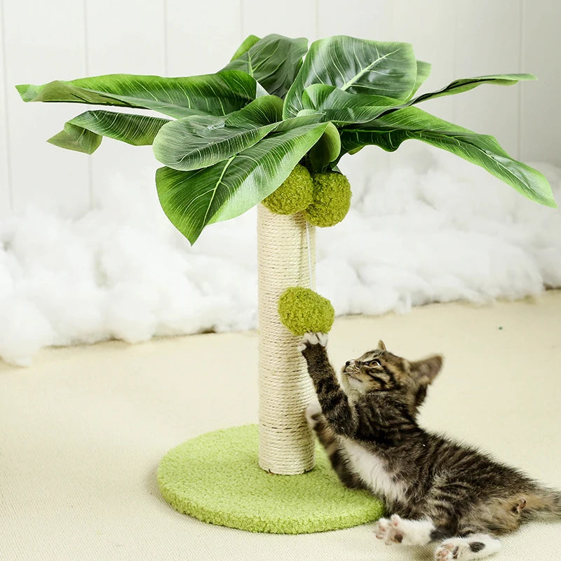 Cat Scratching Post with Dangling Balls For Kitten Cute Palm Tree Cat Scratching Posts Indoor Sisal Rope Cats Posts Pet Products