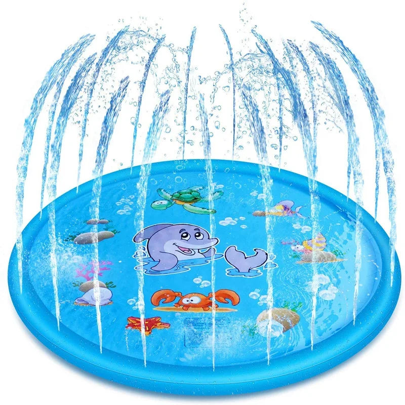 100/170cm Children's Pet Inflatable Water Spray Pad Outdoor Game Dog Interactive Water Spray Toy Outdoor Lawn Water Play Pad