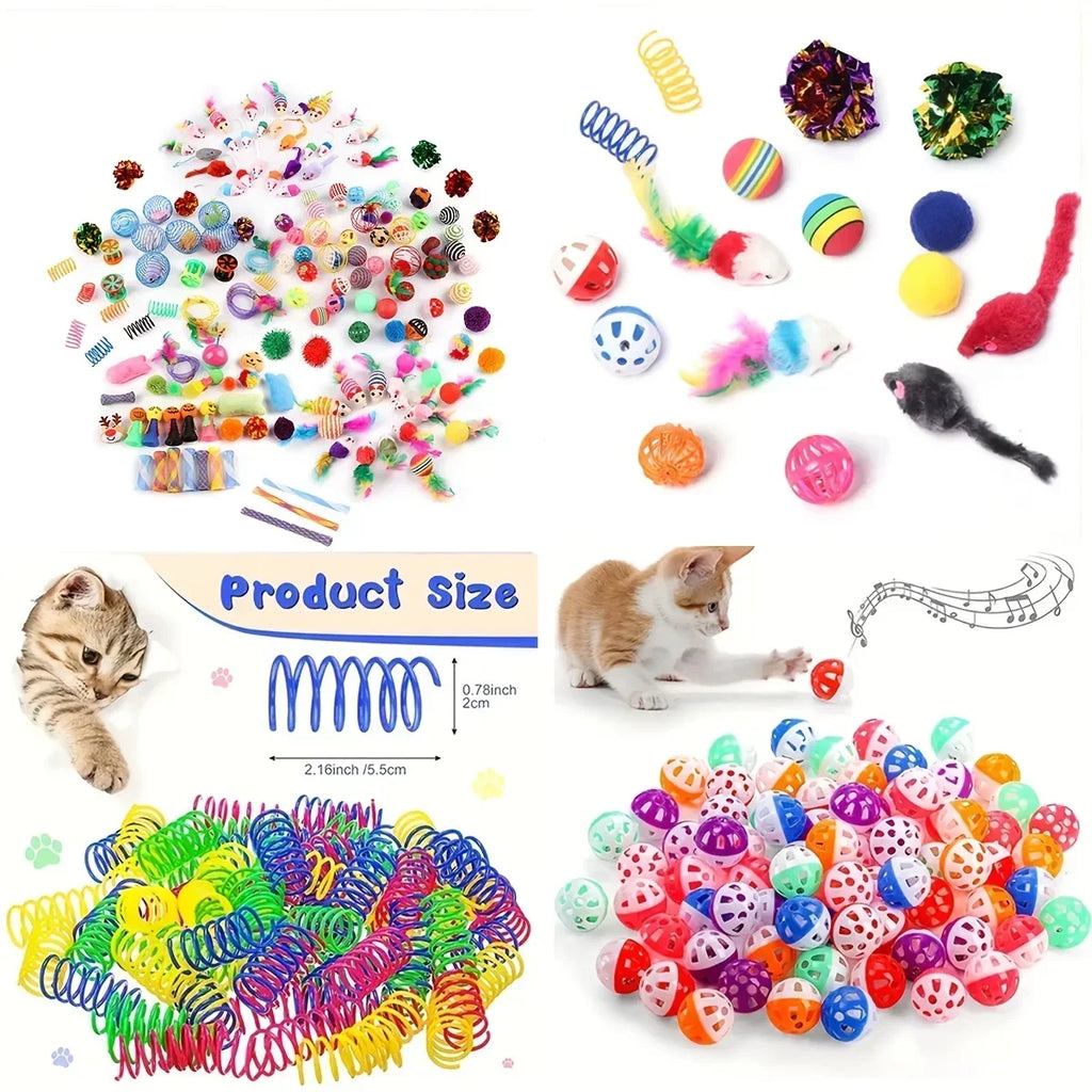 56/28/14PCS Pet Kitten Toys Variety Cat Toy Combination Set Cat Toy Funny Cat Stick Sisal Mouse Bell Ball Cat Supplies
