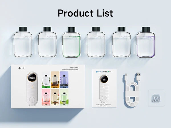 Essential Oil Diffuser with APP Control, Aroma Diffuser (Auto Spray, Desktop Wall Mountable) for Home Office, with Refill Liquid