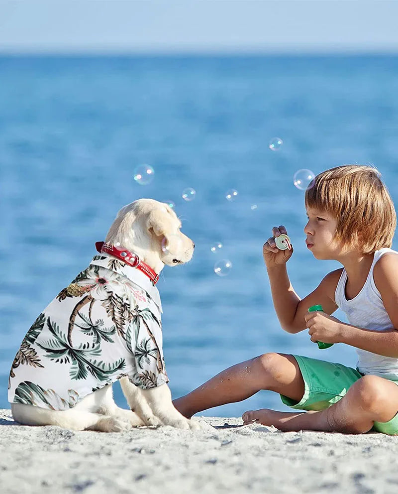 Hawaiian Style Puppy Clothes for Small Medium Dogs T-shirt Pet Clothing French Bulldog Vest Pets Outfits Chihuahua Costumes