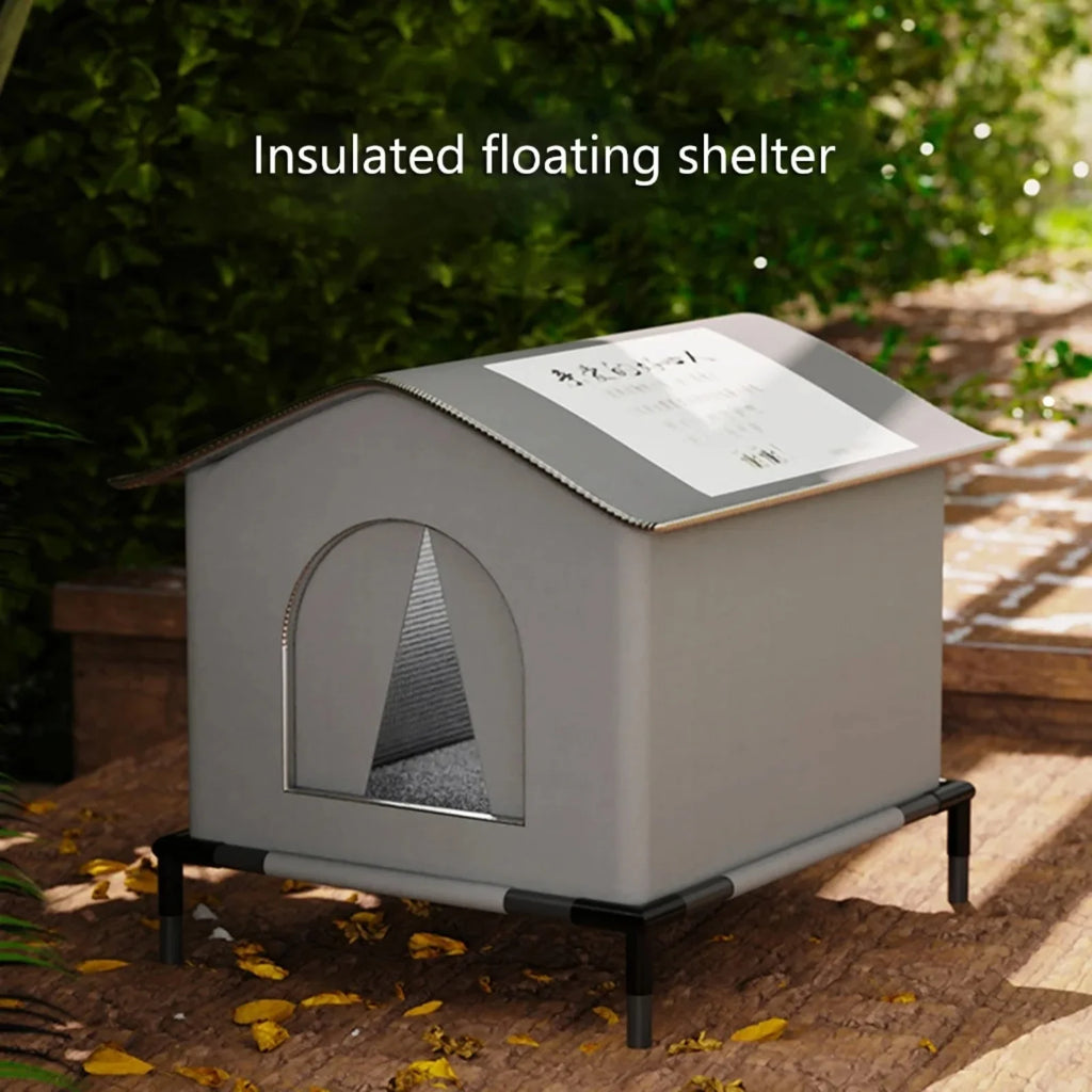 Four Seasons Cat House Outdoor Waterproof Pet Shelter for Cold Weather Stray Cats Dogs Thermal Insulated Windproof Design