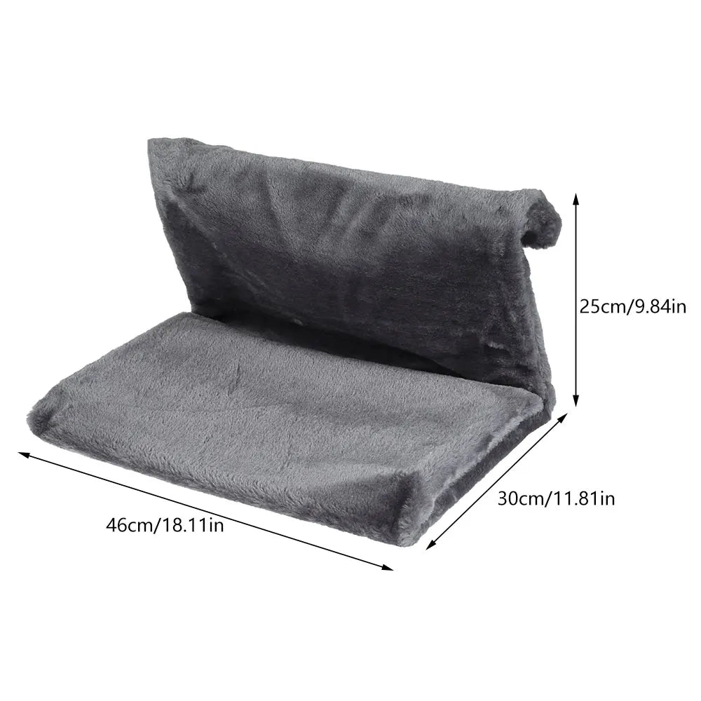 Hanging Cat Bed Plush Pet Radiator Bed with Metal Frame Warm Fleece Basket Foldable Cradle Hammock Cat Supplies for Small Pet