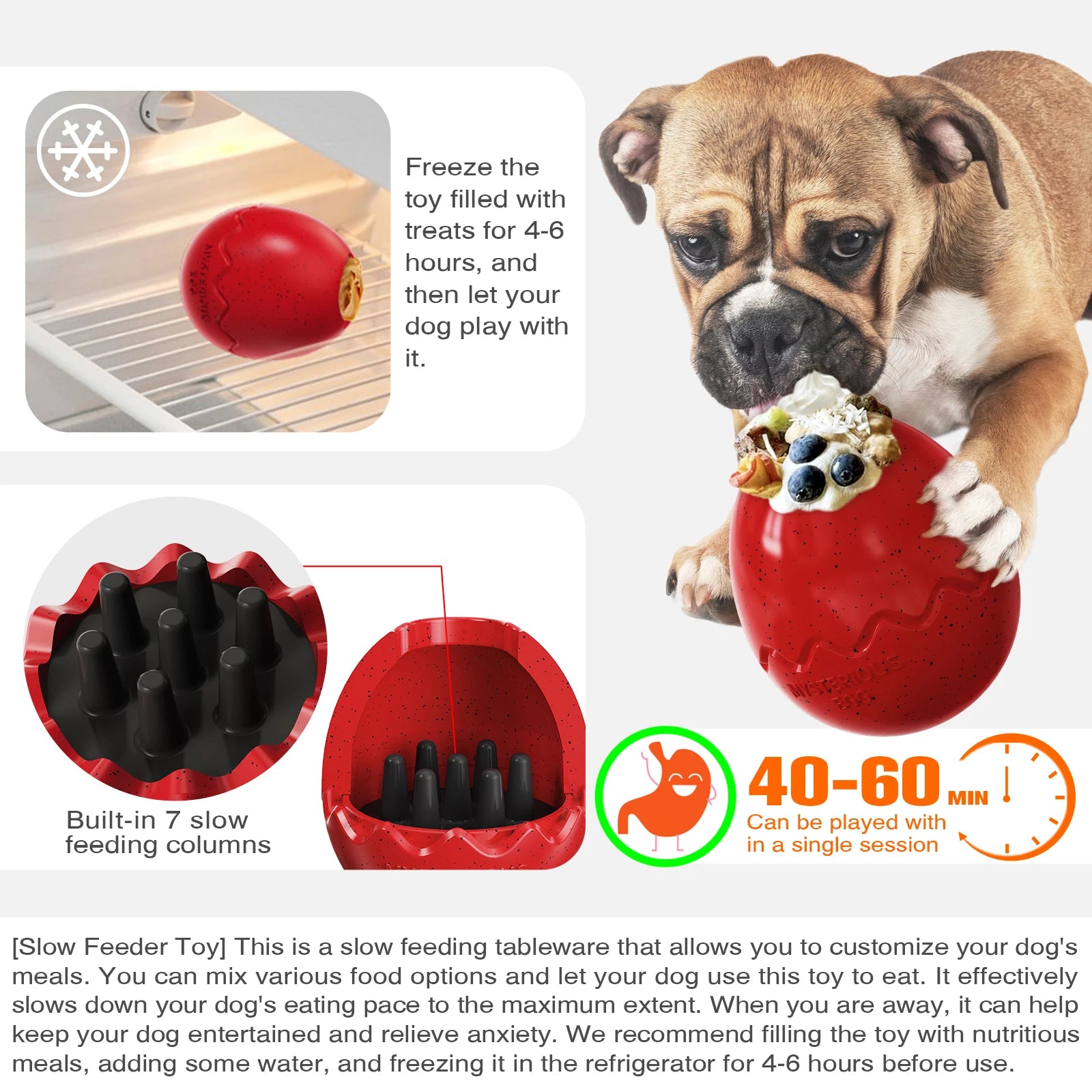 Dog Toy For Small Large Dogs Dinosaur Eggs Slow Feeder Pet Interactive Toys Release Anxiety French Bulldog Labrador Chew Toy