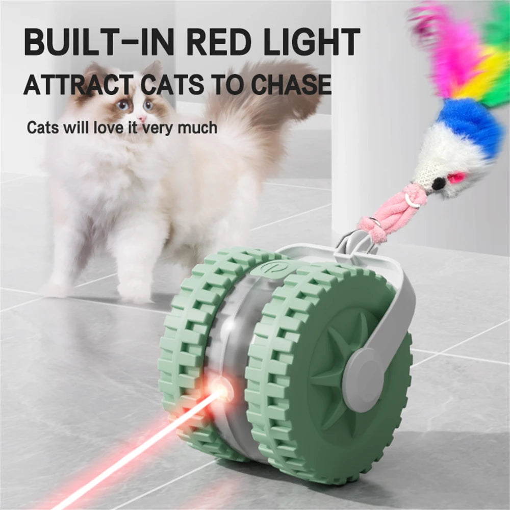 Cat Interactive Ball Toy, Automatic Rolling Ball with Tail, Rechargeable Smart Pet Interactive Toy, Intelligent Mouse for Cat