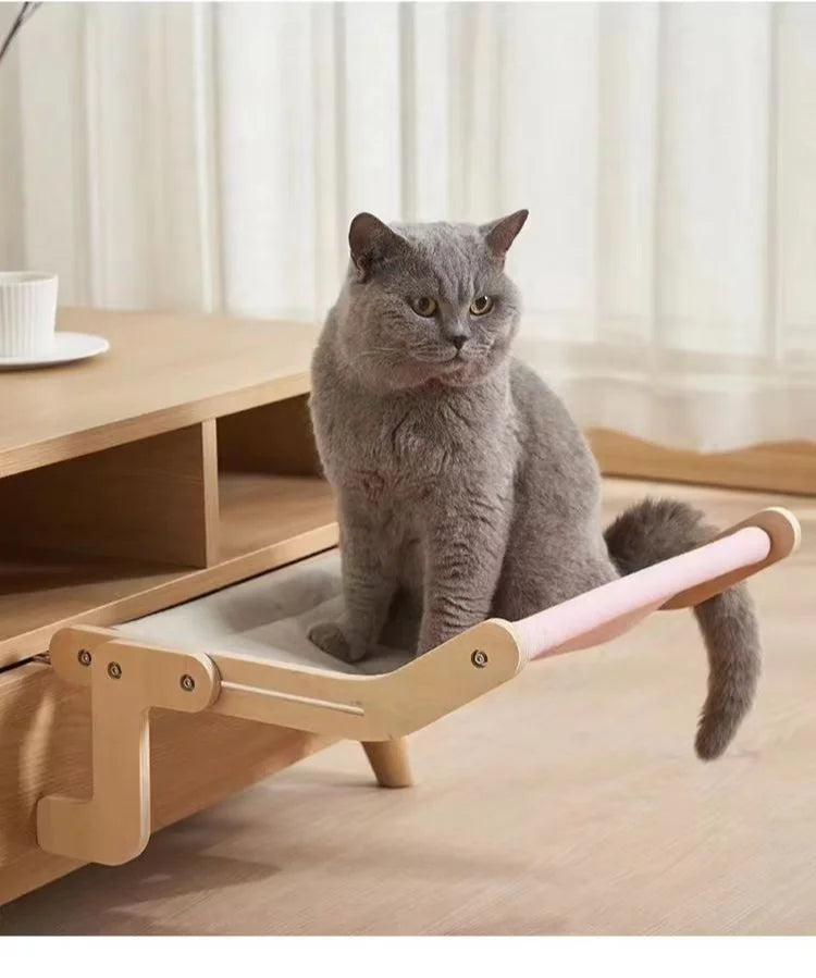 Cat Suspension Hammock Portable Detachable Comfortable Cats Sunroom Seat Cat Climbing Frame Pet Accessories Easy To Wash Cat Bed
