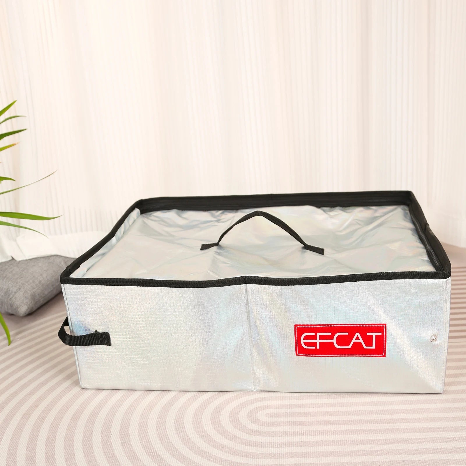 EFCAT Portable Cat Simple Litter Box With Cover Foldable Waterproof Large Size Outdoor Pet Kitten Travel Toilet
