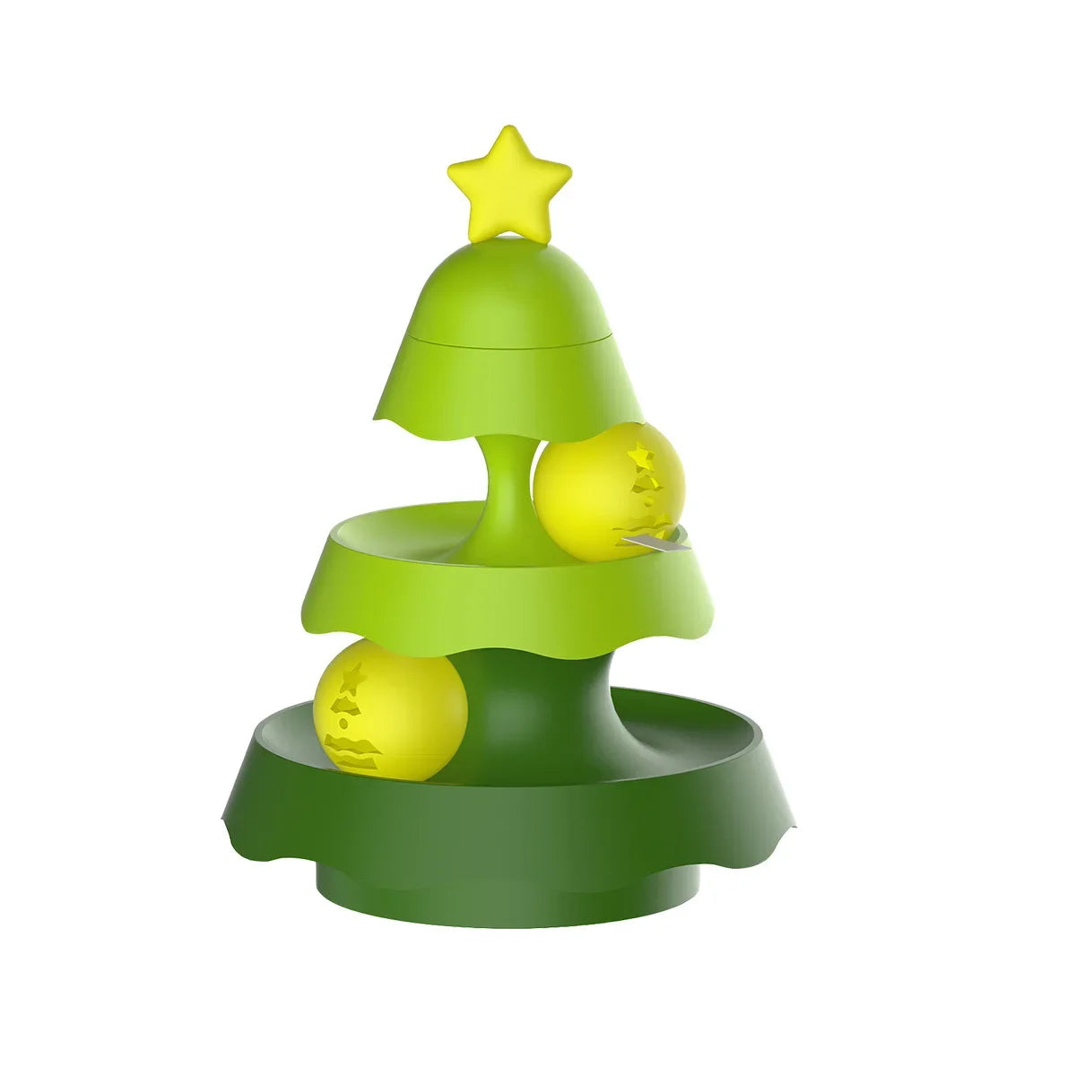 Cats Christmas Tree Mini Track Turntable Bell Glowing Ball Self Amusement Puzzle Pet Toy Interactive Durable Safe Non Toxic