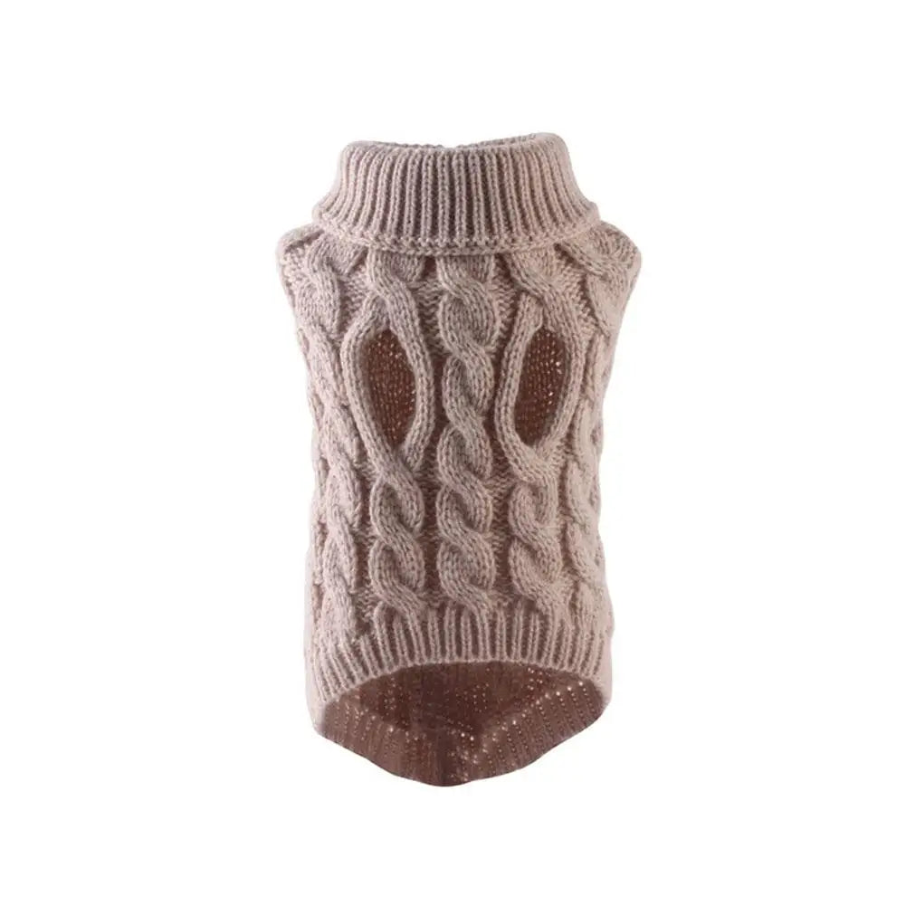 2025 New Pet Small Pet Dog Clothes Sweater Fashion Autumn Winter Solid Fried Dough Twists Knitting Warm Comfort Clothing