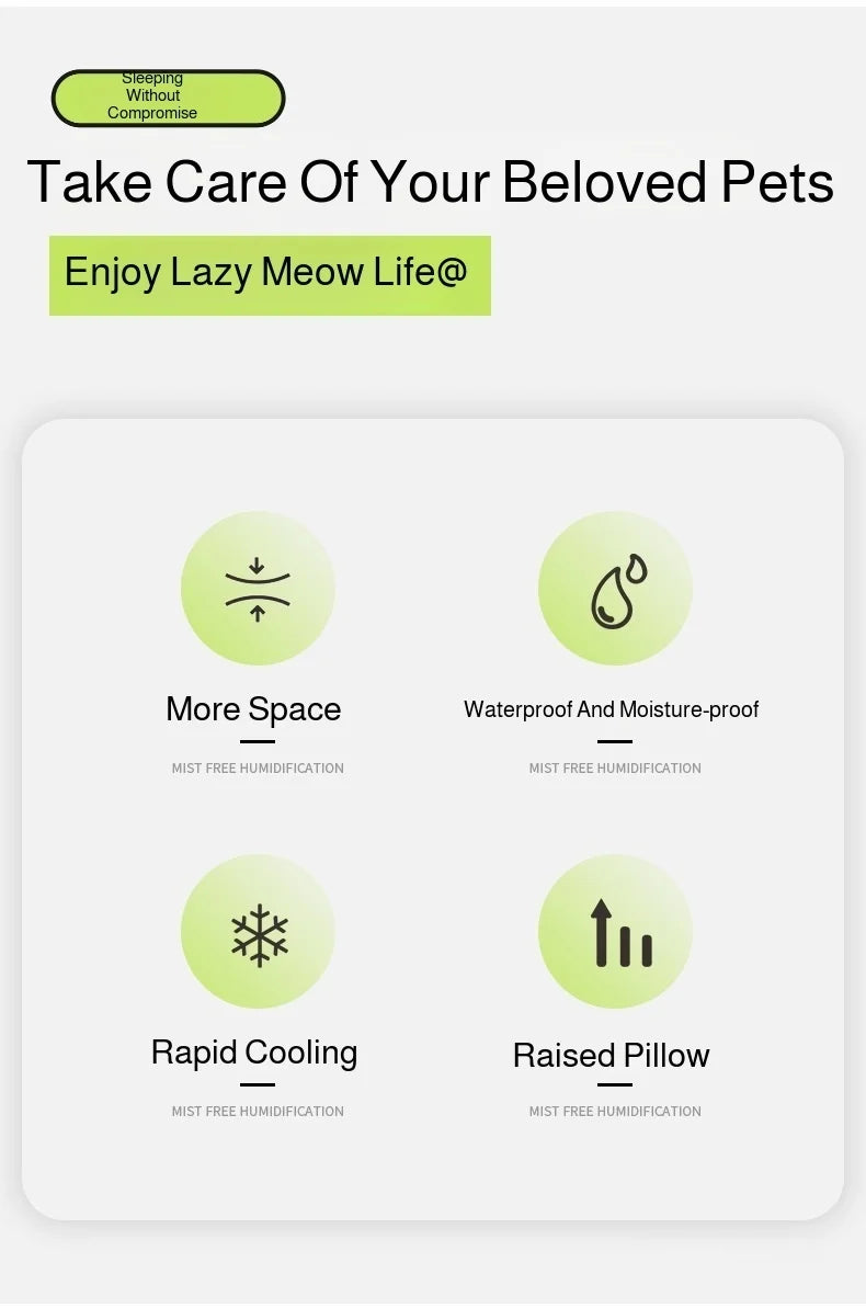 Dog Cat Kennel Universal for All Seasons Summer Pet Kennel with Rattan Mat Raised Edges Large Dog Bed Sofa-feel Mat Sleeping Pad