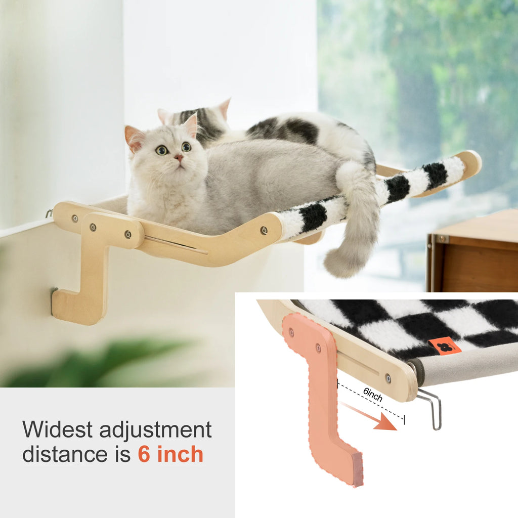 Hanging Pet Cat Bed Window Hammock Sofa House Furniture Kitten Indoor Washable Removable Seat Wooden Sleeping Bed Perch Shelves