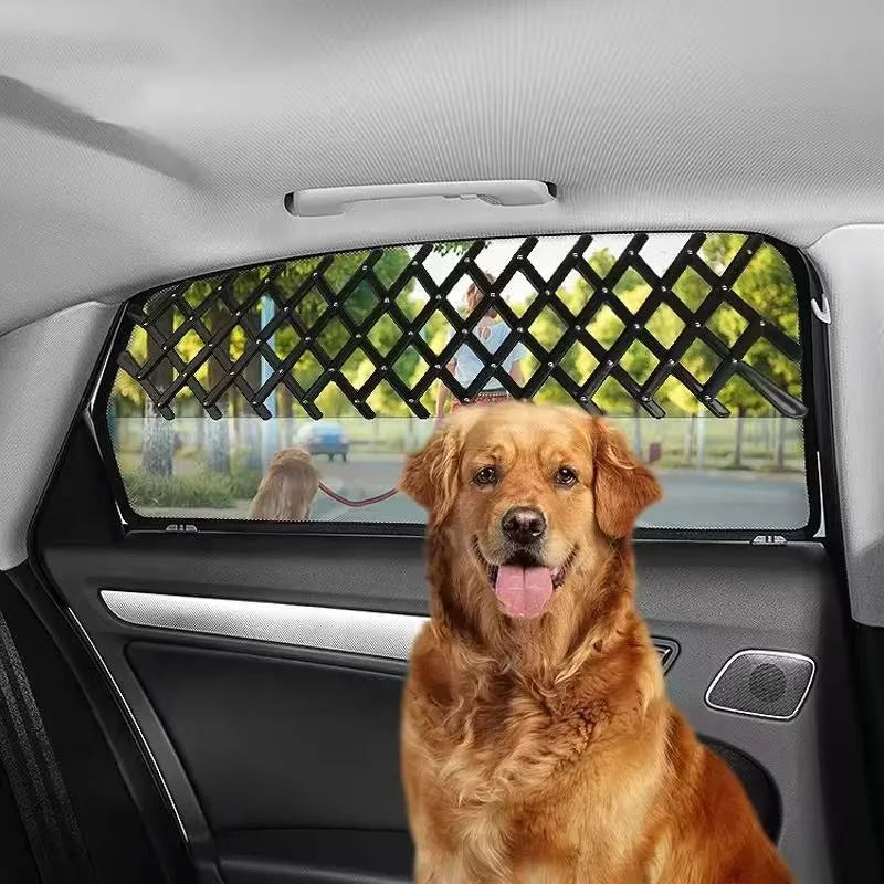 Car Window Pet Gate Pet Dog Puppy Ventilation Grill Safe Guard for Pet Travel Car Window Protection Mesh for Cars, Trucks & SUVs