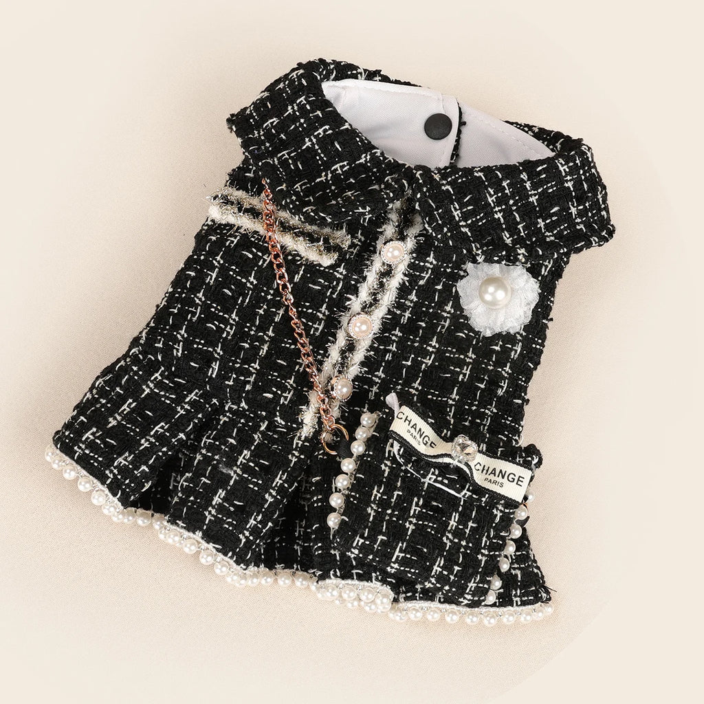 1Pc Pet Clothes, Autumn and Winter Thickened Warm Princess Dress, Black Fragrant Skirt, Cat and Dog Clothing.