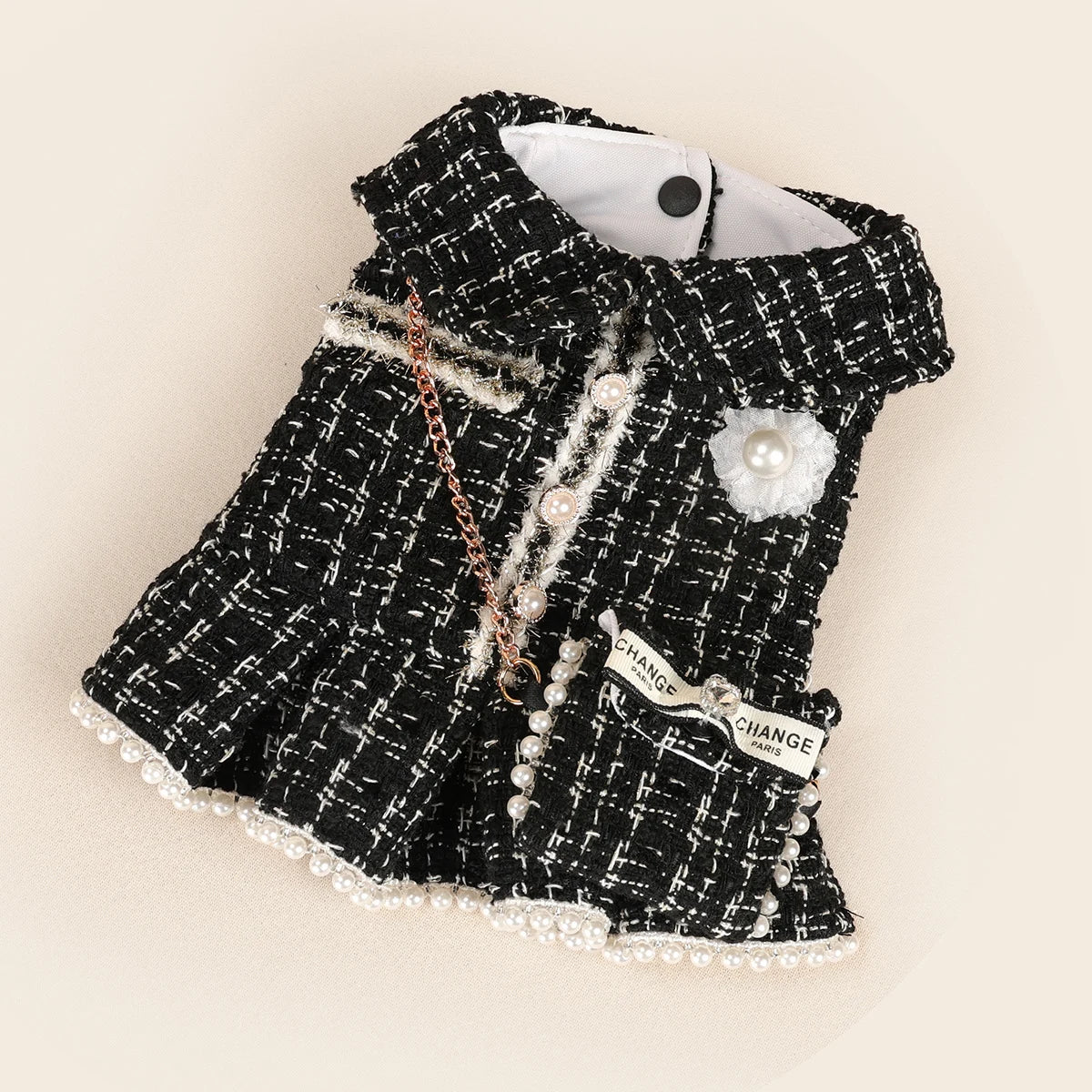 1Pc Pet Clothes, Autumn and Winter Thickened Warm Princess Dress, Black Fragrant Skirt, Cat and Dog Clothing.