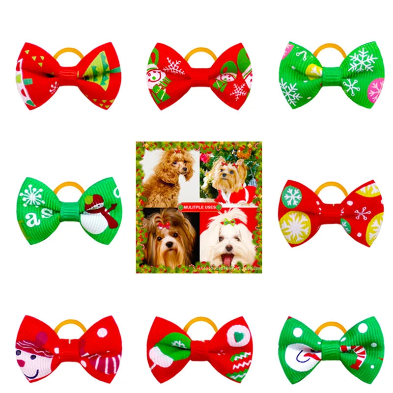 Fashion Mixcolor Pet Products Bowties Christmas Style Removable Pet Collar Accessories Dog Bows Pet Supplies Cat Dog Bowties