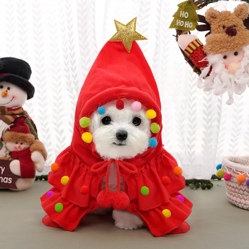 Hot Pet Clothes Dog Cloak Cat Costume For Small Dogs Christmas Clothing Cat Sweater Dogs Coat  Pet Knitte Coat Christmas Gift