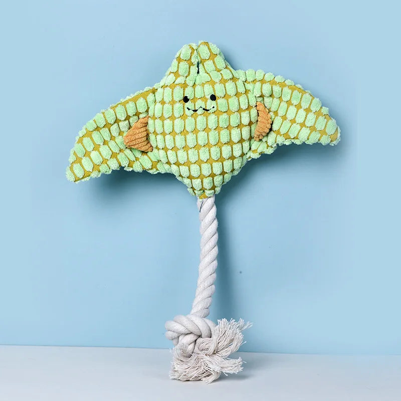 Dog Pet Plush ocean Toys Sound Interactive Dog Chew Toys Plush Stuffing Squeak Pet Supplie