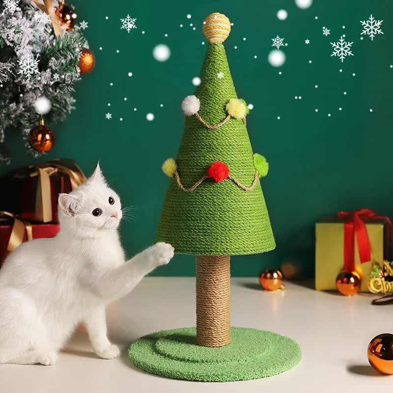 Christmas tree cat climbing rack, sisal cat scratching post, claw grinding, pet furniture, Christmas decoration, cat scratching