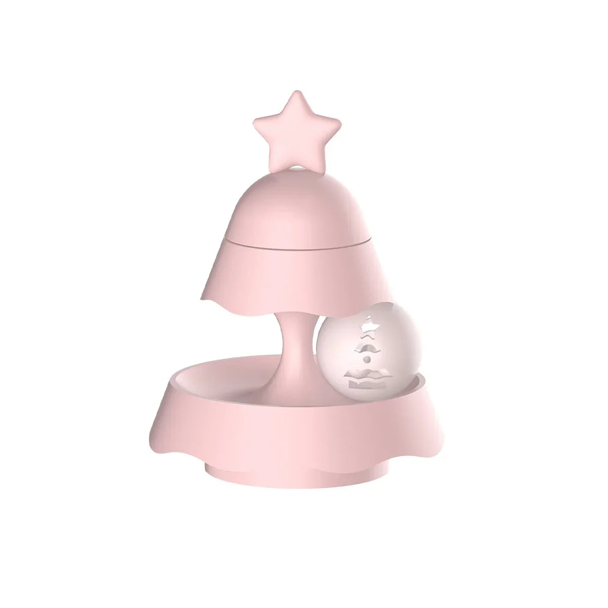 Cats Christmas Tree Mini Track Turntable Bell Glowing Ball Self Amusement Puzzle Pet Toy Interactive Durable Safe Non Toxic
