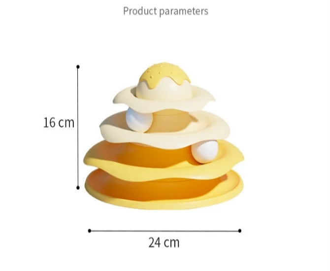 Cat Track Toys Three Layer Turntable Educational Play Track Tower Cat Teaser Toy Indoor Cat Supply Cat Toy Cat Teasing Artifact