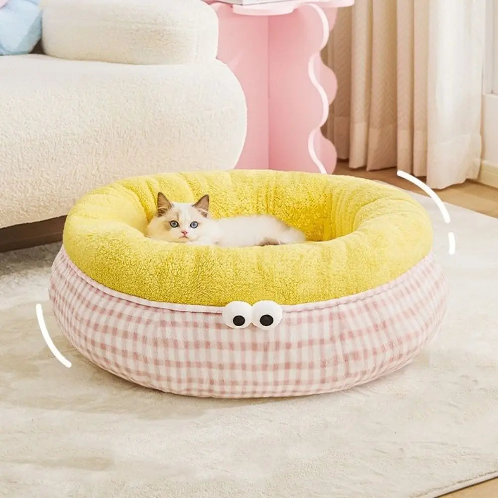 Cute Cartoon Pet Dog Bed Soft Warm Cat Sleeping Mattres Semi-surrounded Thickened Pet Nest Kennel For Dogs Puppy Kitten