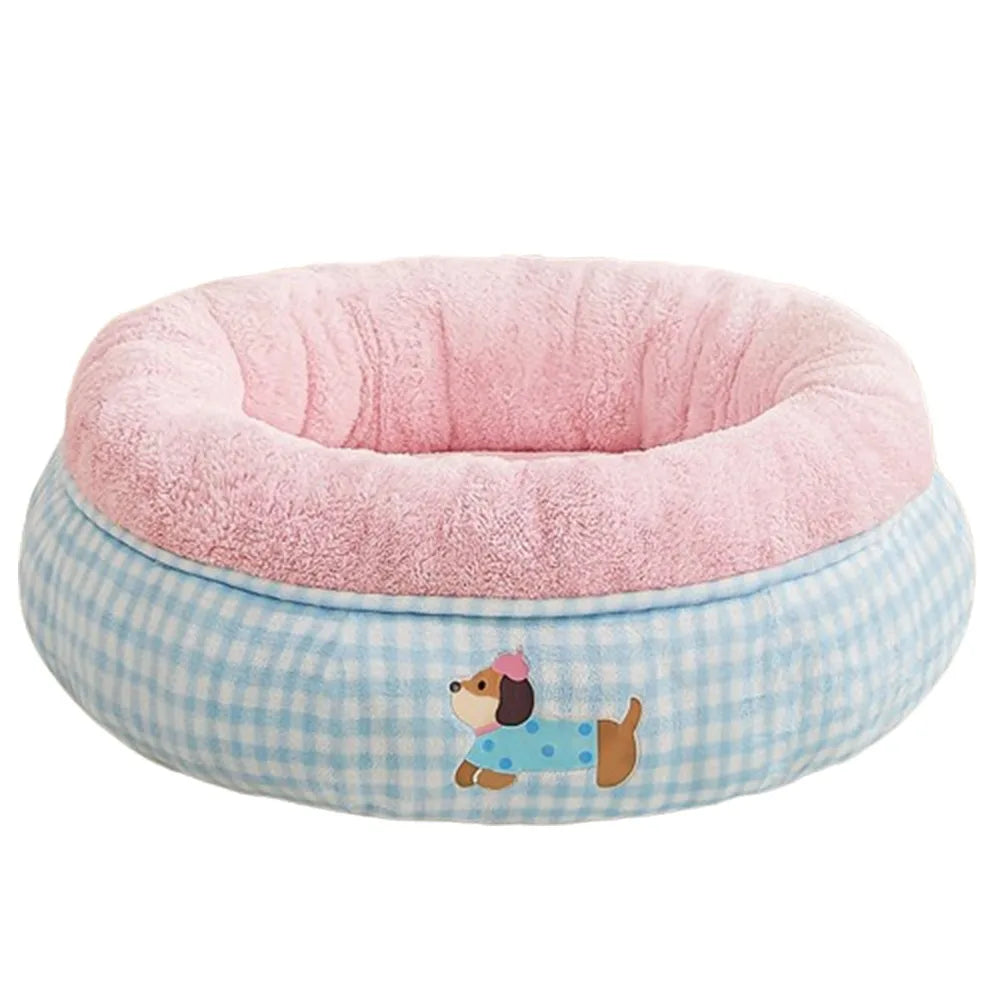 Cute Cartoon Pet Dog Bed Soft Warm Cat Sleeping Mattres Semi-surrounded Thickened Pet Nest Kennel For Dogs Puppy Kitten