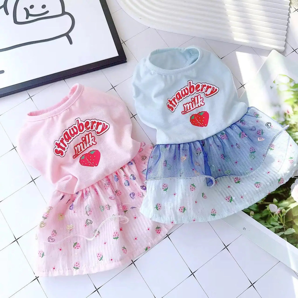 Cute Pets Clothes For Yorkshire Terrier Dogs Little Puppies Small Animals Breeds Striped Summer Wedding Princess Cats Dresses