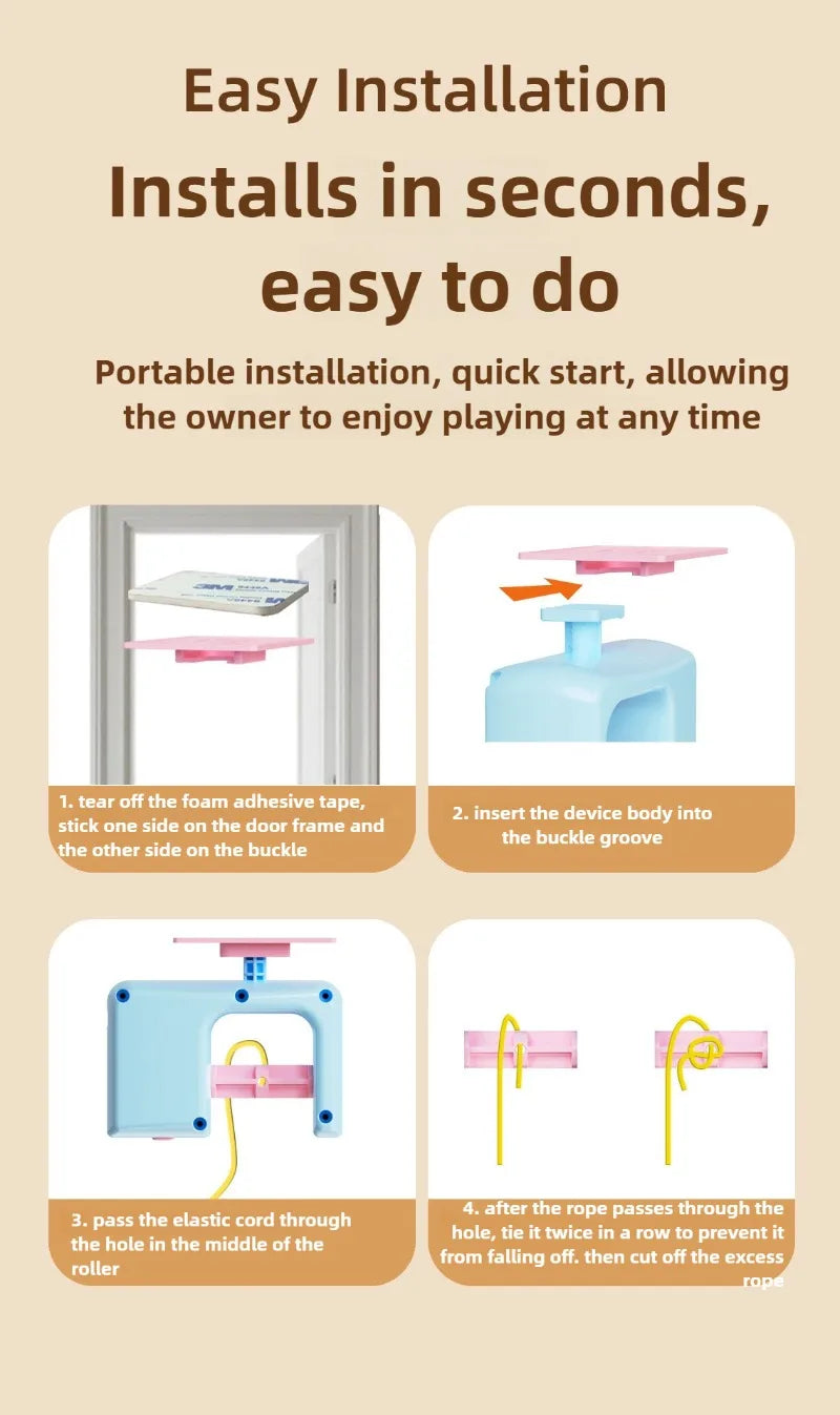 Funny Interactive with Cat Toys Pet Self-entertainment Electric Smart Cat Teaser Hanging Door Yo-Yo Balls Toy  Cats Supplies