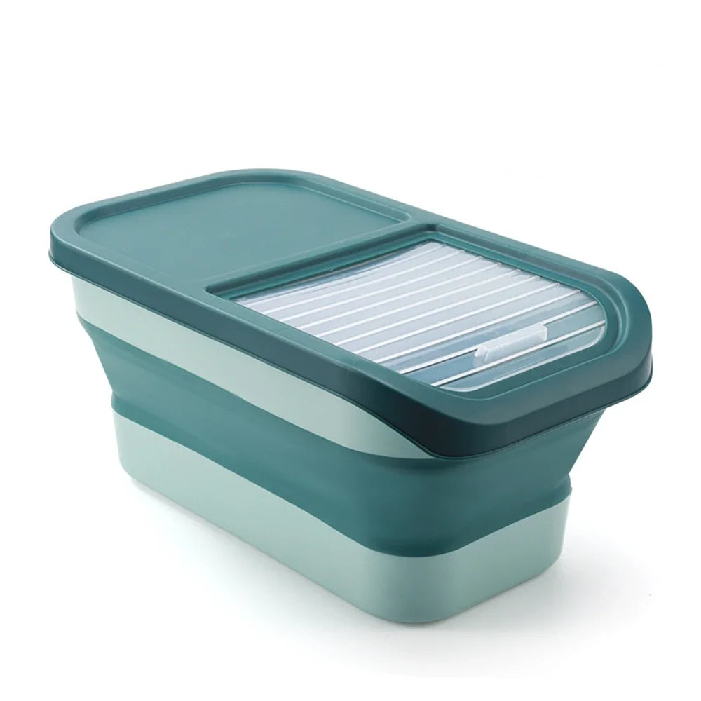 Collapsible Cat Dog Food Storage Container with Lid Folding Pet Food Container Airtight Sealing Box Kitchen Grain Storage Boxes