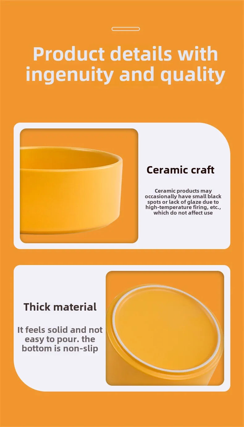 Ceramic Pet Bowl Dish With Wood Stand No Spill Pet Ceramic Double Bowl For Dog Cat Food Water Feeder Cats Small Dogs Pet bowl