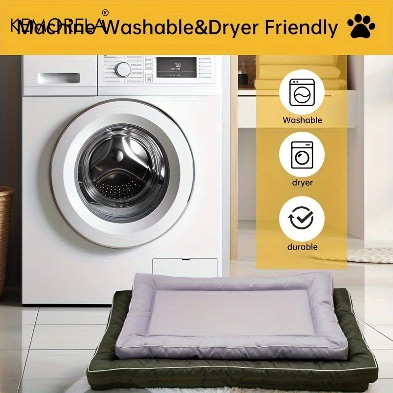 Extra Large Square Pet Bed Non-Slip Polyester Mat Cooling Design for Dogs & Cats Universal All-Season Use Multiple Color Options