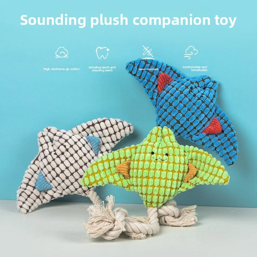 Dog Pet Plush ocean Toys Sound Interactive Dog Chew Toys Plush Stuffing Squeak Pet Supplie