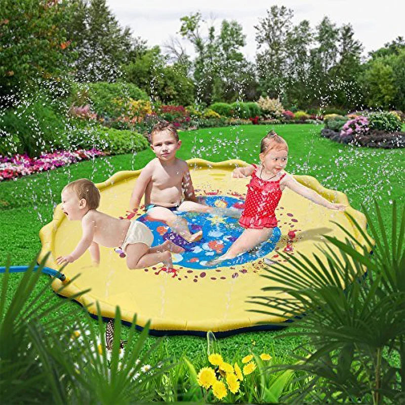 100/170cm Children's Pet Inflatable Water Spray Pad Outdoor Game Dog Interactive Water Spray Toy Outdoor Lawn Water Play Pad