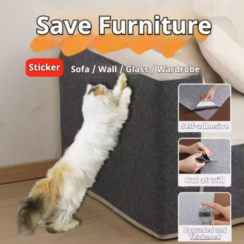 Cat Scratching Mat DIY Self-Adhesive Trimmable Carpet Cat Scratching Post Carpet for Anti-scratching Sofa Furniture Protection