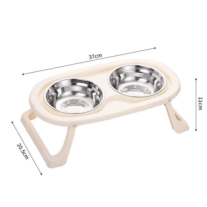 elevated Pet Cat Bowl Feeder Cat Food Bowl With Water Fountain Double Bowl Drinking Raised Stand Dish Bowls For Cats