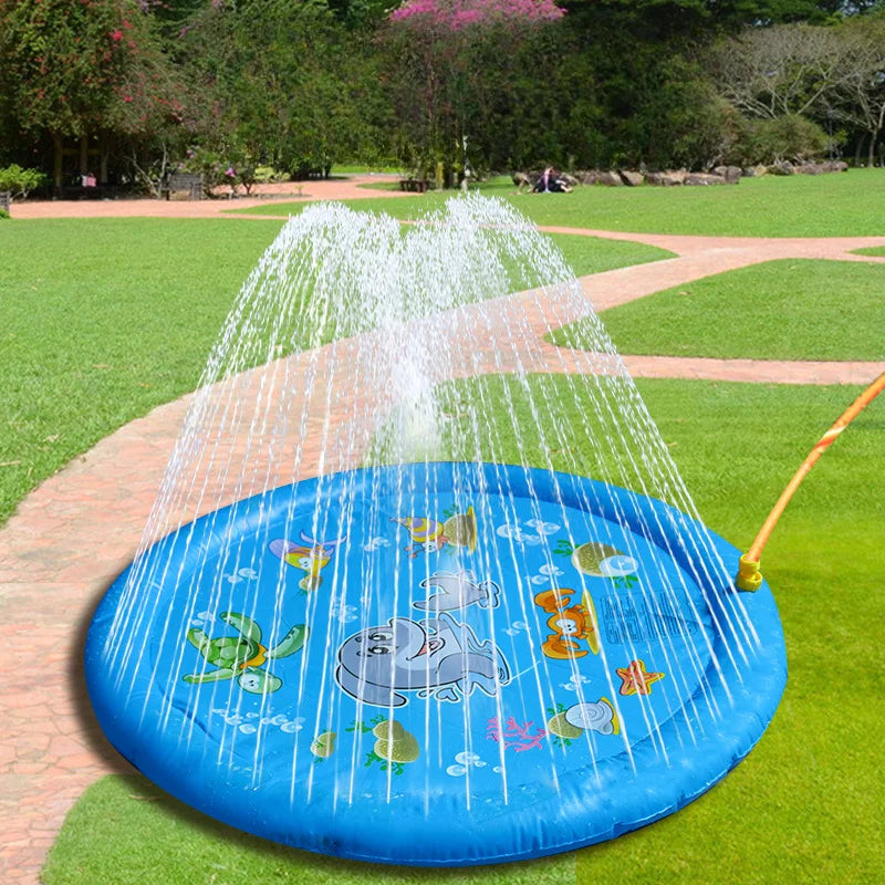 100/170cm Children's Pet Inflatable Water Spray Pad Outdoor Game Dog Interactive Water Spray Toy Outdoor Lawn Water Play Pad