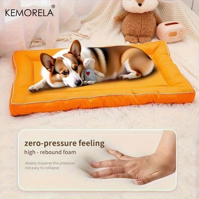 Extra Large Square Pet Bed Non-Slip Polyester Mat Cooling Design for Dogs & Cats Universal All-Season Use Multiple Color Options