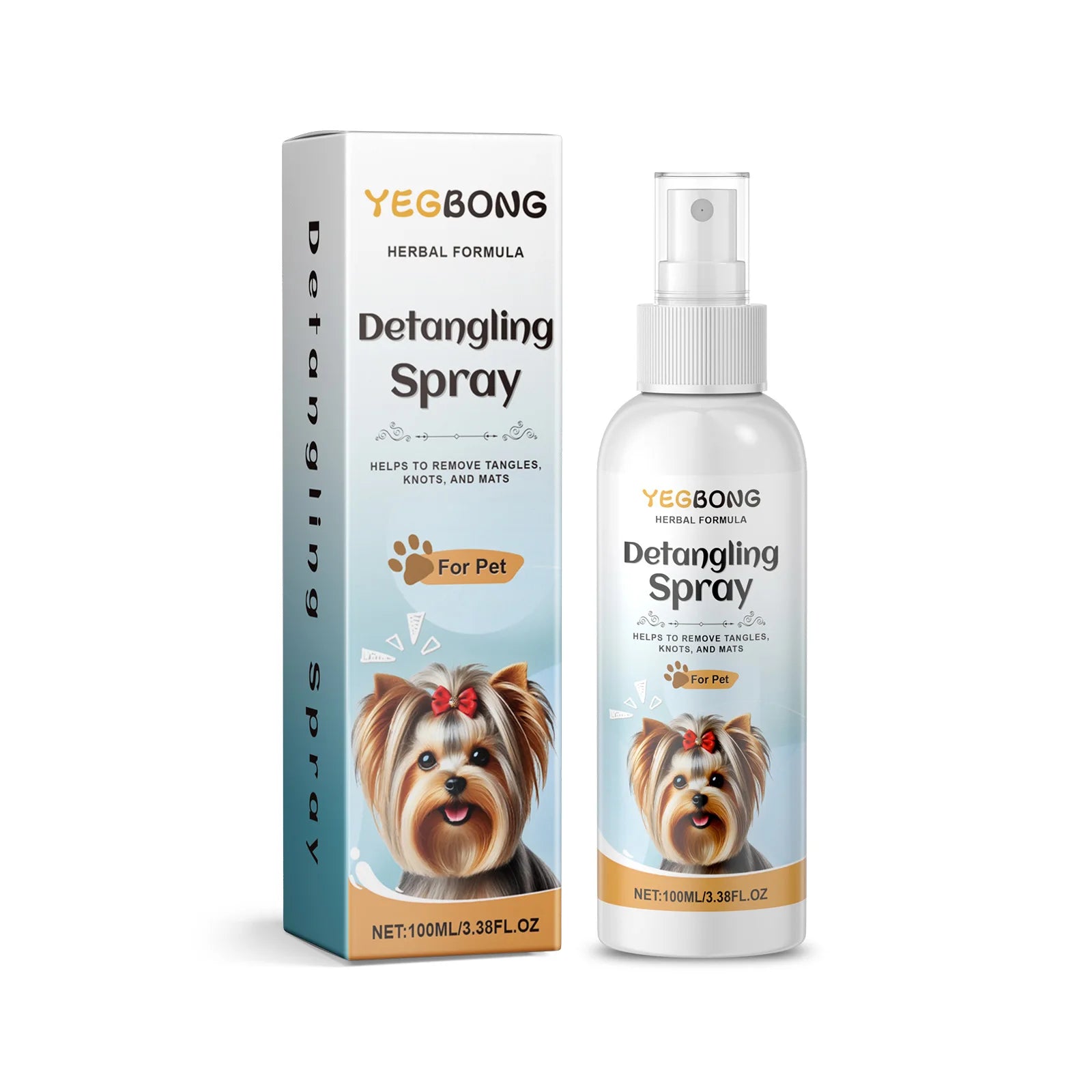 Dog Grooming Spray Effectively Remove Dirt Impuritie Solve Hair Tangles Smoothing Hair Lasting Moisturizing Pet Detangling Spray