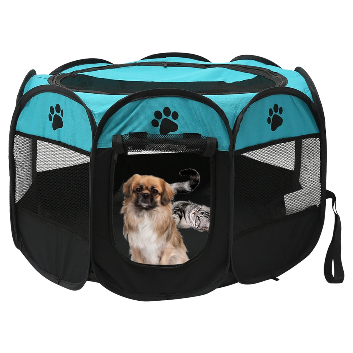 Folding Pet Tent Dog House Camping Accessories Pet Cage Octagonal Cage Fence Outdoor Big Dogs For Cat Tent Playpen Puppy Kennel