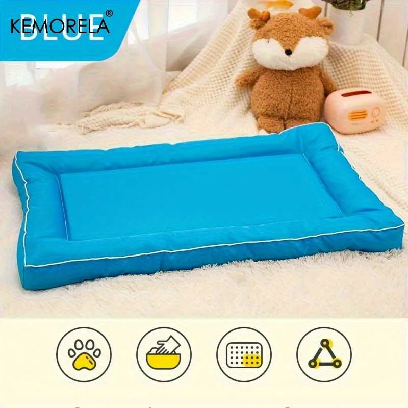 Extra Large Square Pet Bed Non-Slip Polyester Mat Cooling Design for Dogs & Cats Universal All-Season Use Multiple Color Options