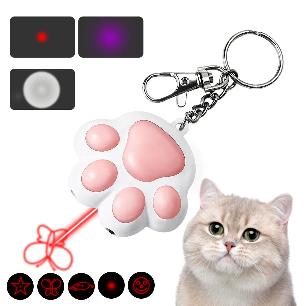 Cat Toys Laser Pointer with 5 Adjustable Patterns USB Rechargeable Training Chaser Interactive Cat Dogs Pets Laser Toy Laser Pen